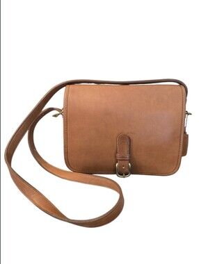 Coach Vintage All Leather 70's-80's Saddle Pouch Crossbody In EUC